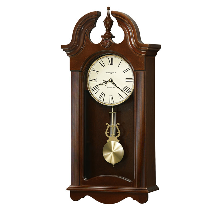 Cherry Bordeaux Traditional Wood Wall Clock with Brass Pendulum