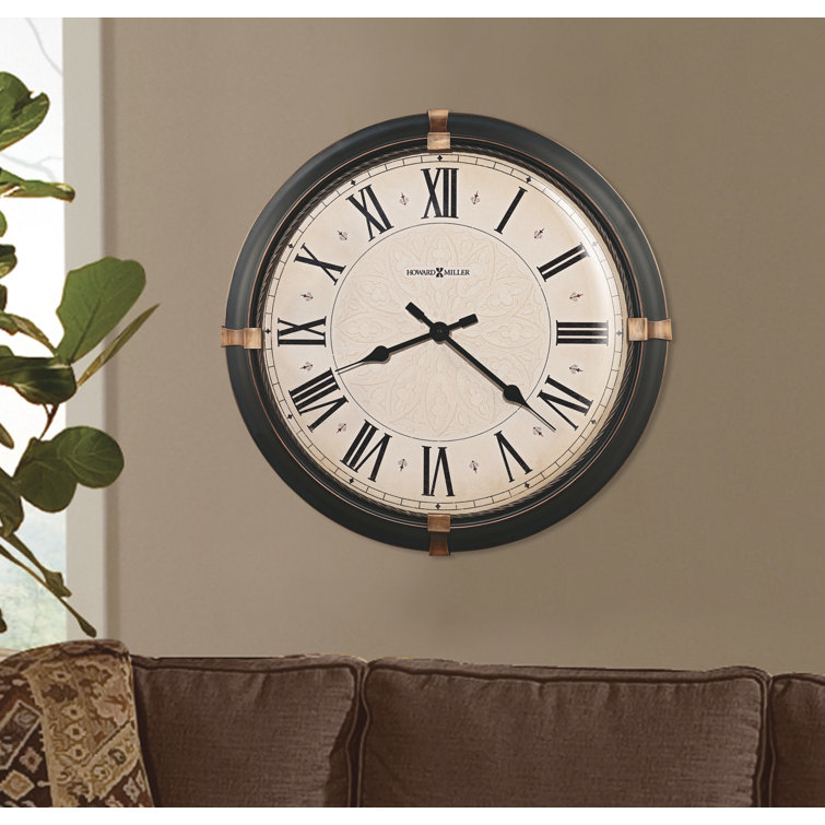 Howard Miller Oversized Dark Rubbed Bronze Wall Clock