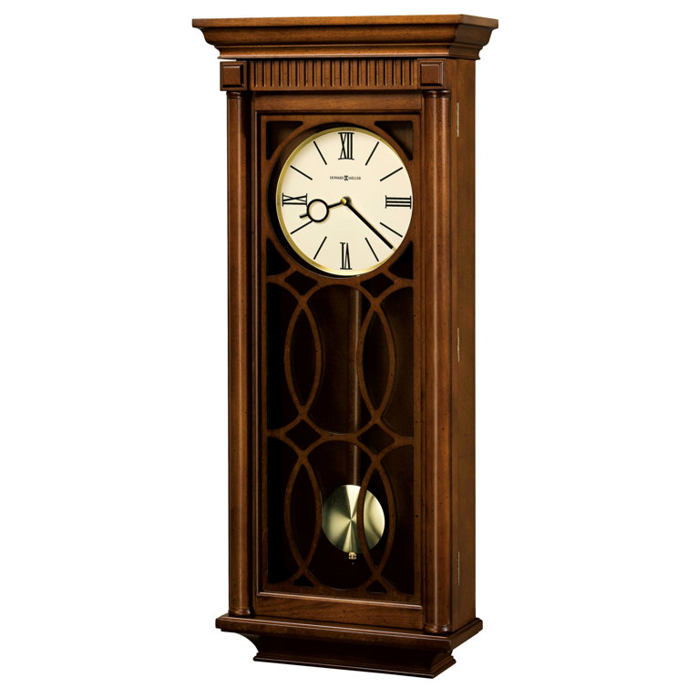 Oversized Tuscany Cherry Wood Wall Clock with Brass Pendulum