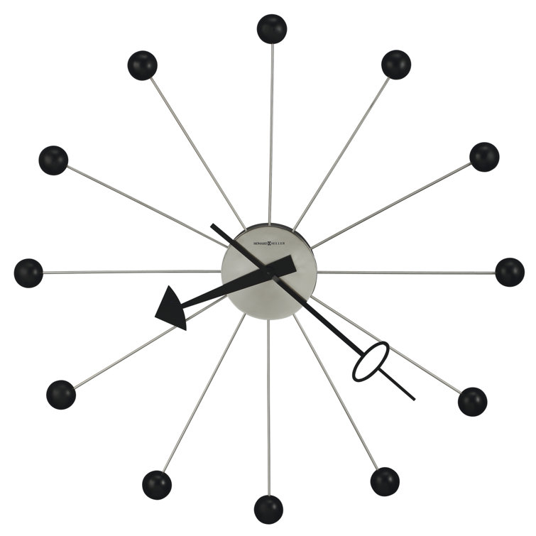 Oversized Black and Silver Analog Wall Clock