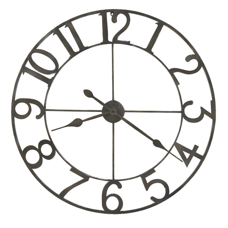 Oversized Gray Metal Contemporary Wall Clock
