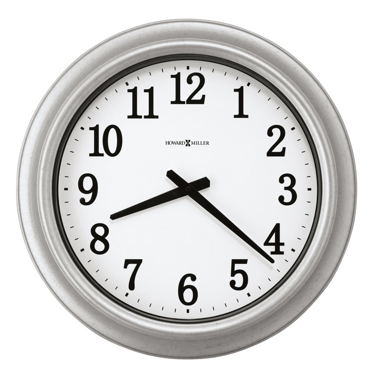 Howard Miller 18'' Gray Galvanized Steel Wall Clock