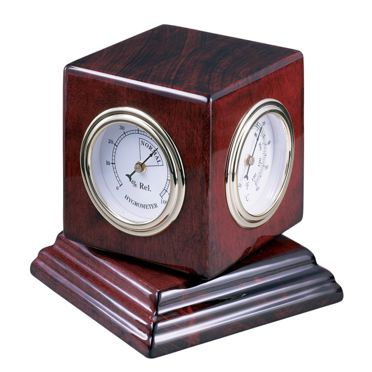 Rosewood Hall Quartz Table Clock with Brass Accents