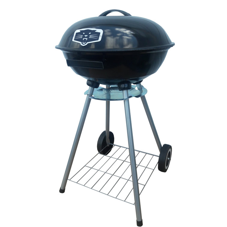 Panther 19'' Black Porcelain-Enamel Kettle Charcoal Grill
