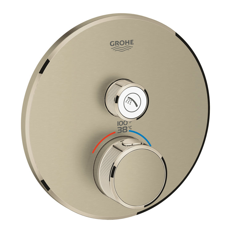 Modern Brushed Nickel Wall-Mounted Shower Trim with SmartControl