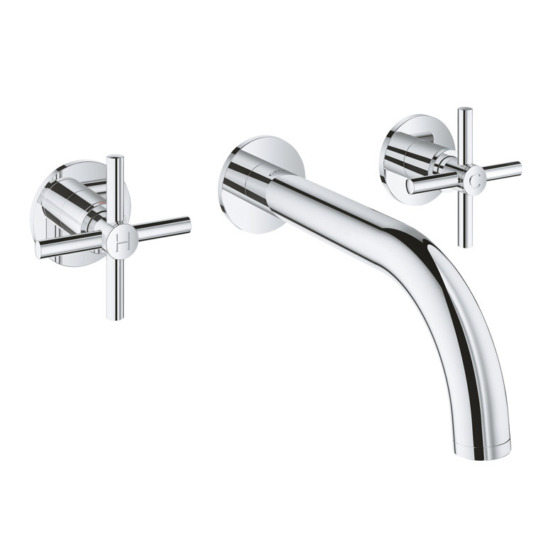 Elegant Atrio Brushed Nickel Wall-Mounted Modern Bathroom Faucet