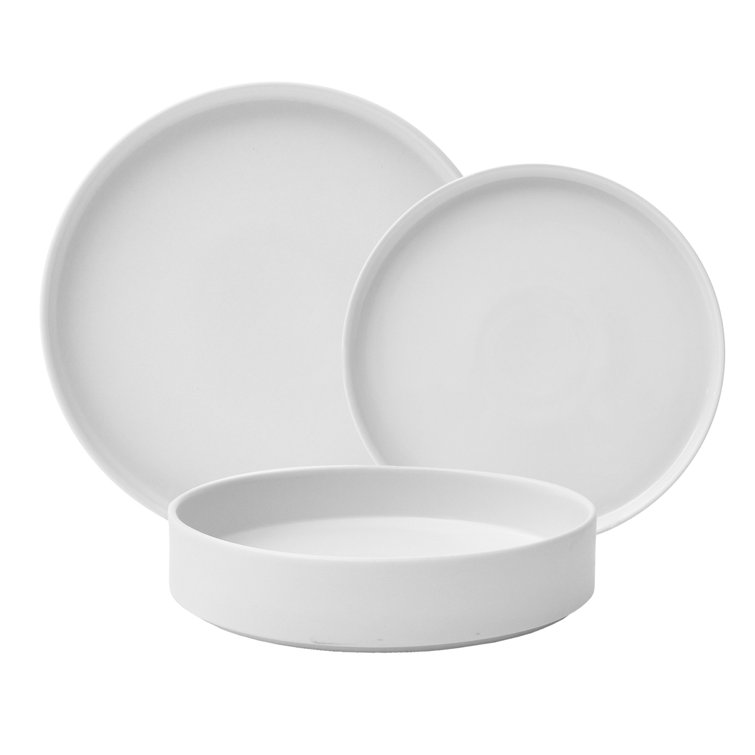 Kaden 12-Piece White Porcelain Dinnerware Set, Service for 4