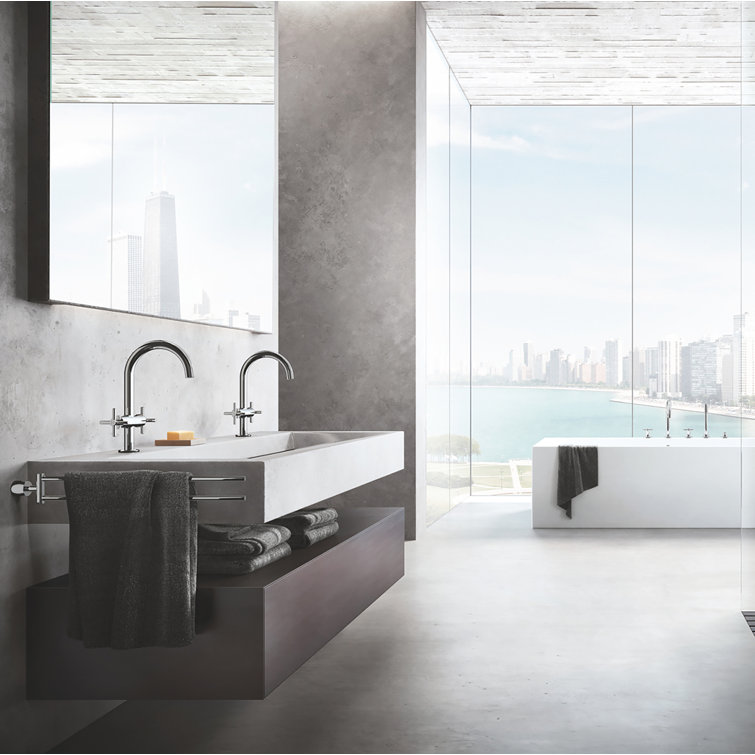 Atrio Brushed Nickel Modern Wall-Mounted Cross Handle