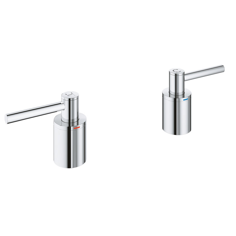 Polished Chrome Modern Wall-Mounted Lever Handles