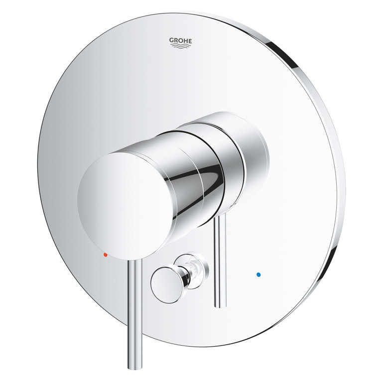 Modern Brushed Nickel European Shower Trim with Lever Control