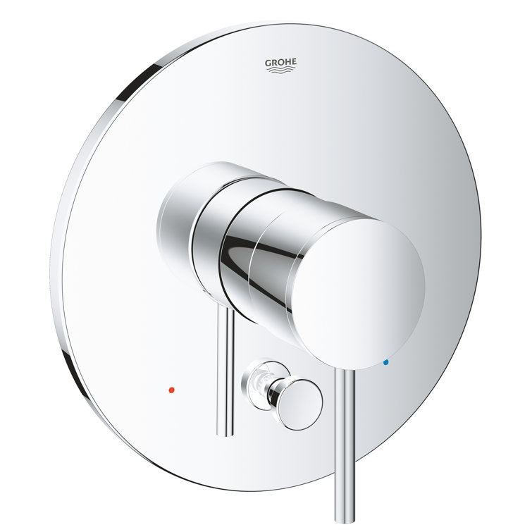 Modern Brushed Nickel European Shower Trim with Lever Control