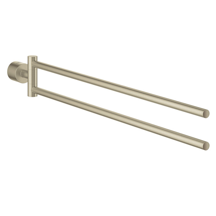 Brushed Nickel Modern Wall Mounted Double Towel Bar