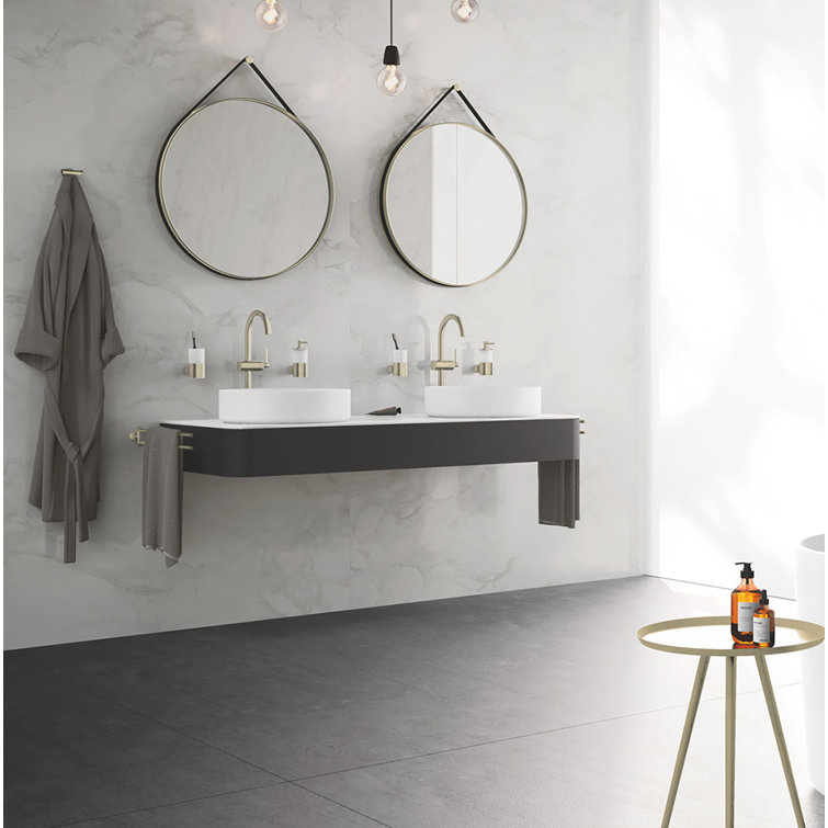 Brushed Nickel Modern Wall Mounted Double Towel Bar