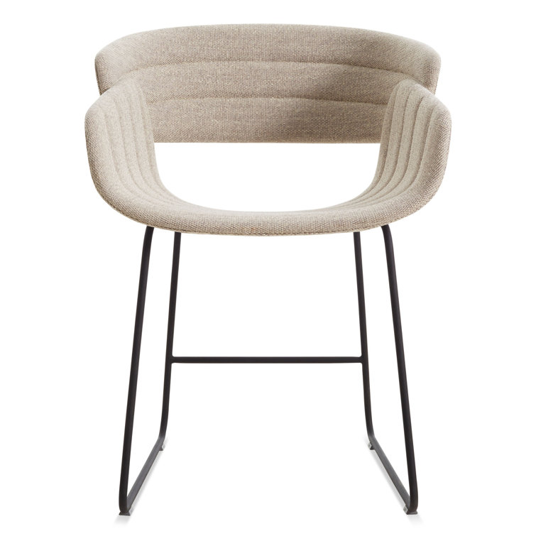 Tait Stone Textured Upholstered Dining Chair with Black Steel Legs