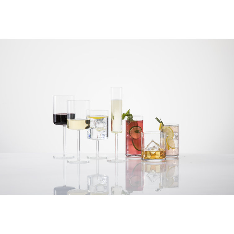 Modo 14.9 oz Clear Titanium Crystal Wine Glass Set