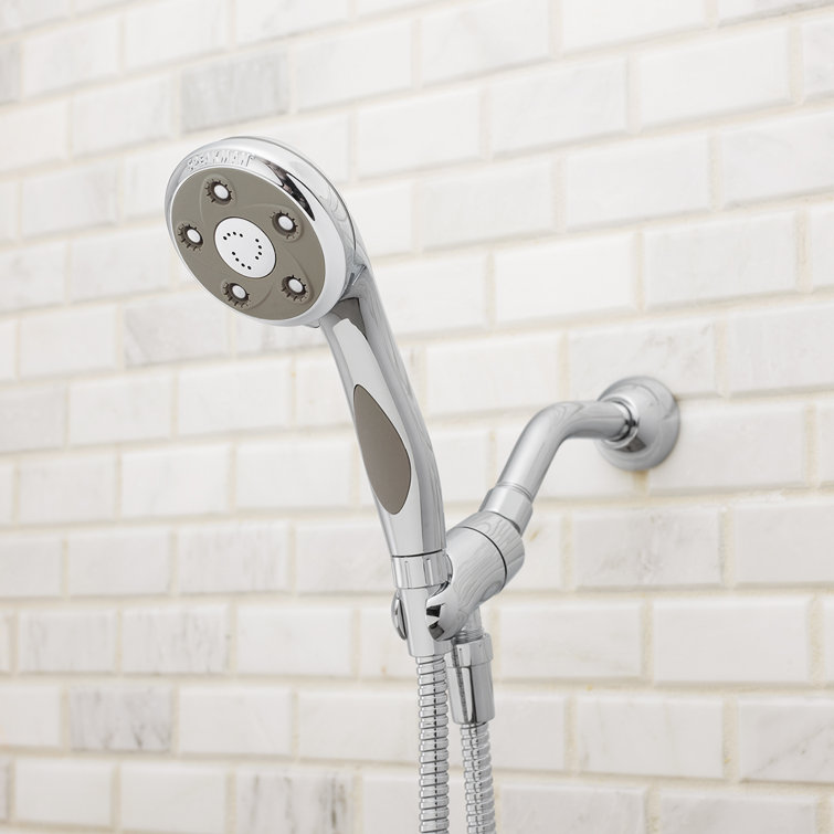 Medium Round Chrome Handheld Shower Head with Pulse Rain Spray