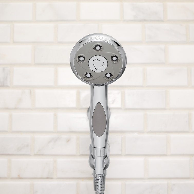 Medium Round Chrome Handheld Shower Head with Pulse Rain Spray
