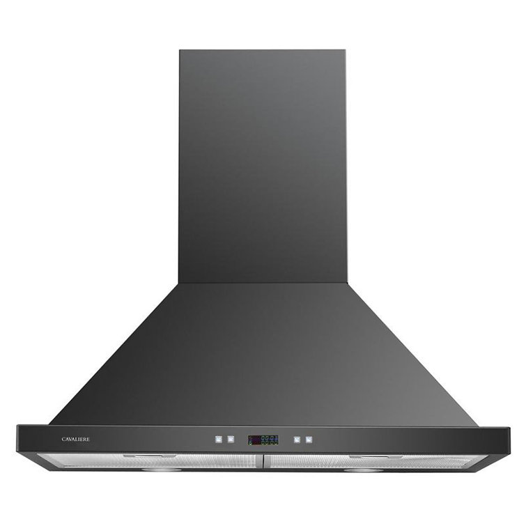 30-Inch Matte Black Stainless Steel Convertible Wall Mount Range Hood