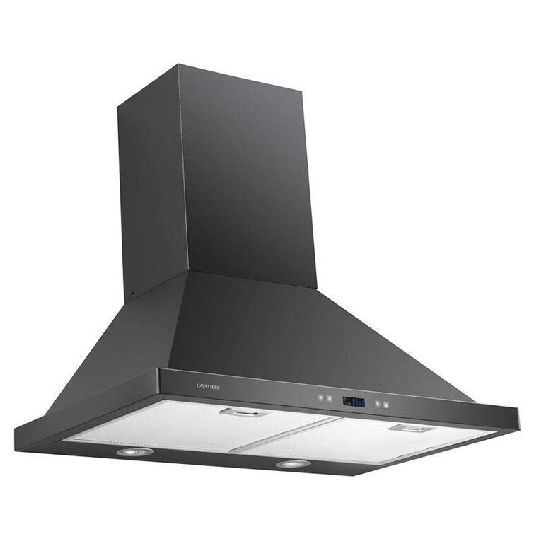 30-Inch Matte Black Stainless Steel Convertible Wall Mount Range Hood