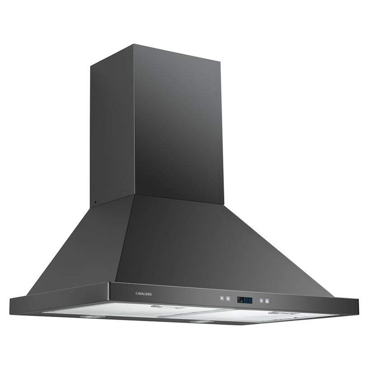 30-Inch Matte Black Stainless Steel Convertible Wall Mount Range Hood