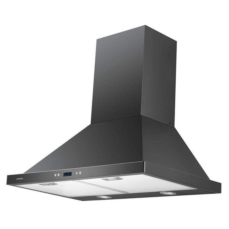 30-Inch Matte Black Stainless Steel Convertible Wall Mount Range Hood