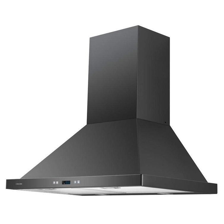 30-Inch Matte Black Stainless Steel Convertible Wall Mount Range Hood