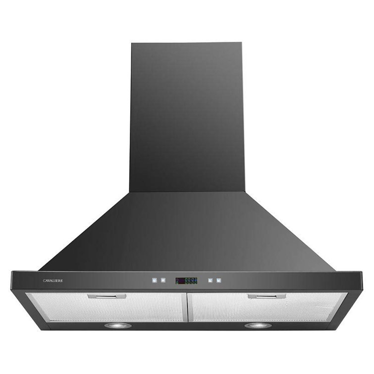 30-Inch Matte Black Stainless Steel Convertible Wall Mount Range Hood