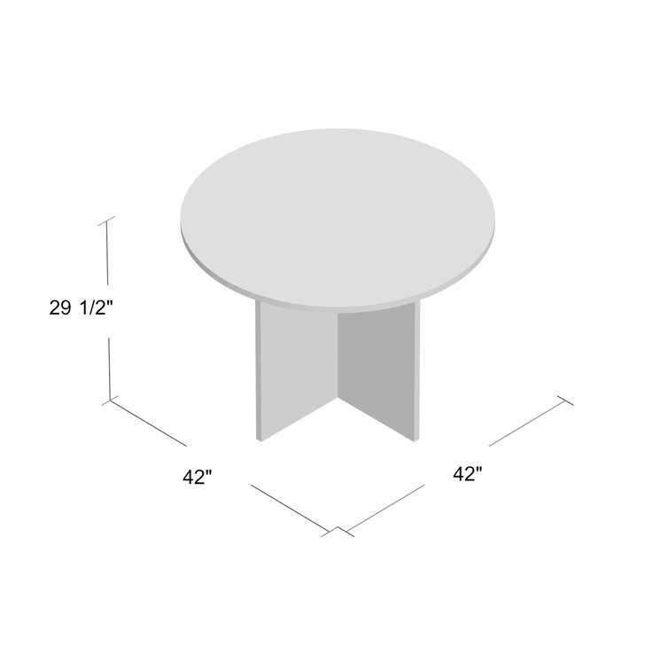 Espresso Round Laminate Conference Table with X-Base