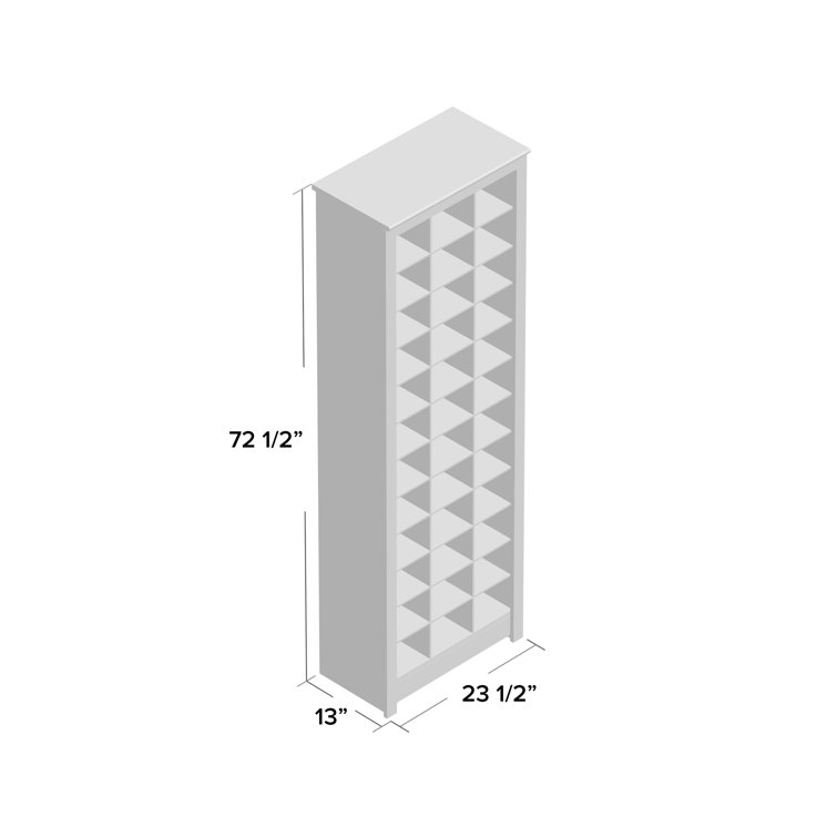 Drifted Gray 36-Pair Stackable Wood Shoe Rack