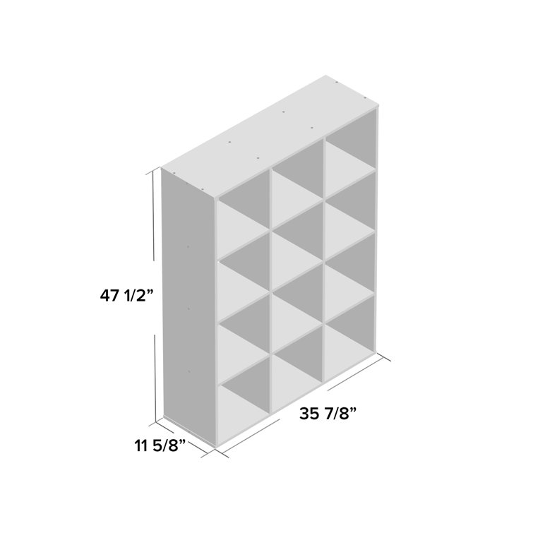 Espresso 12-Cube Laminate Organizer Bookcase