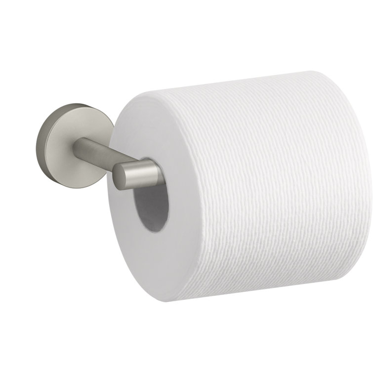 Brushed Nickel Minimalist Wall-Mount Toilet Paper Holder