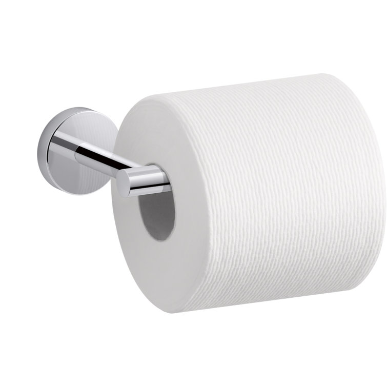 Elate Polished Chrome Minimalist Wall-Mount Toilet Paper Holder