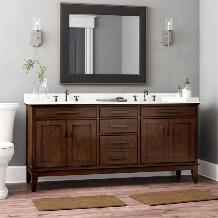 Tobacco Solid Wood Double Freestanding Vanity 72"