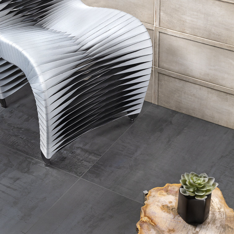 Large Format Dark Gray Matte Porcelain Floor and Wall Tile