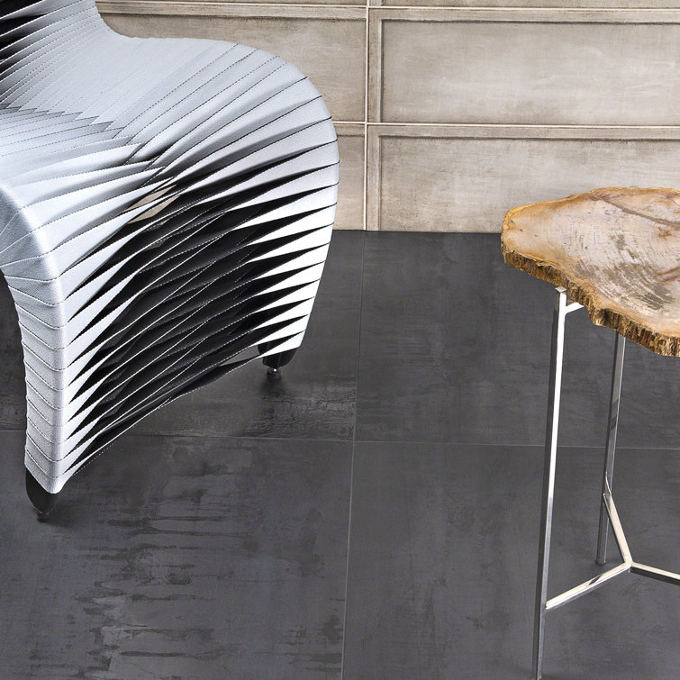 Large Format Dark Gray Matte Porcelain Floor and Wall Tile