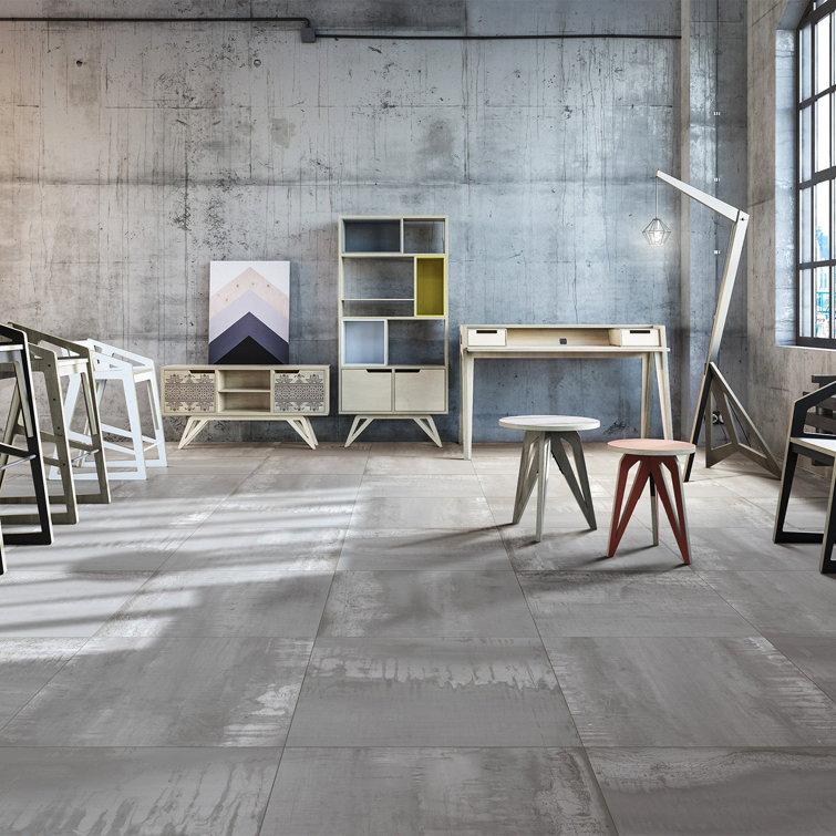Large Format Light Gray Matte Porcelain Square Tile