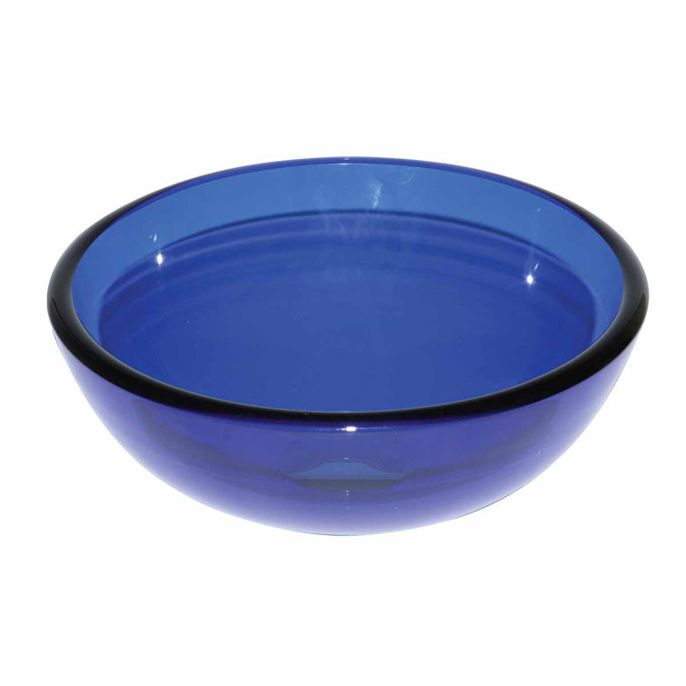 Blue Tempered Glass Above-Counter Vessel Sink