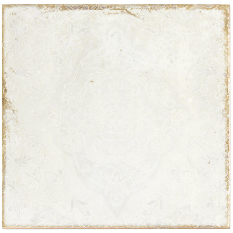 Angela Harris Distressed White Ceramic 8'' x 8'' Wall Tile