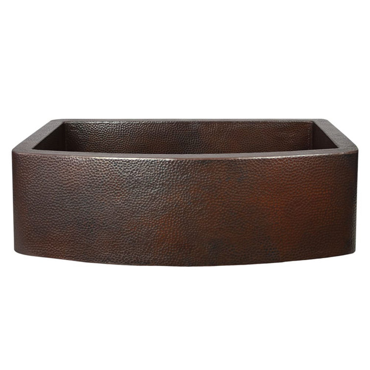 33" Antique Copper Farmhouse Single Basin Kitchen Sink