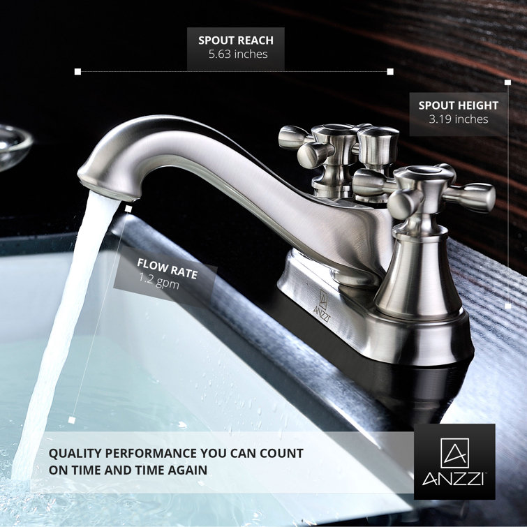 Major Centerset Dual-Handle Minimalist Bathroom Faucet in Brushed Nickel