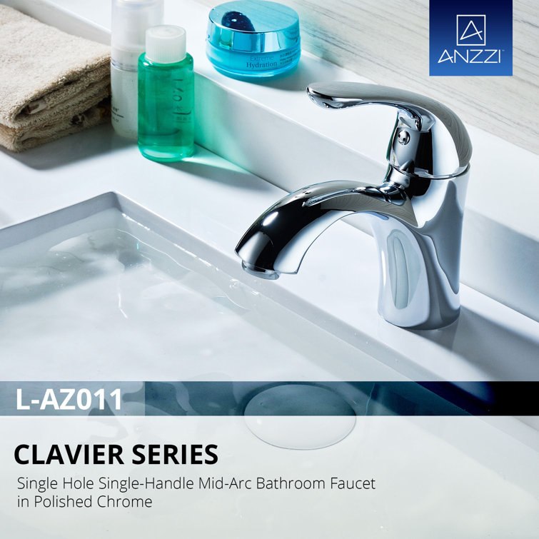 Clavier Polished Chrome Single-Handle Mid-Arc Bathroom Faucet