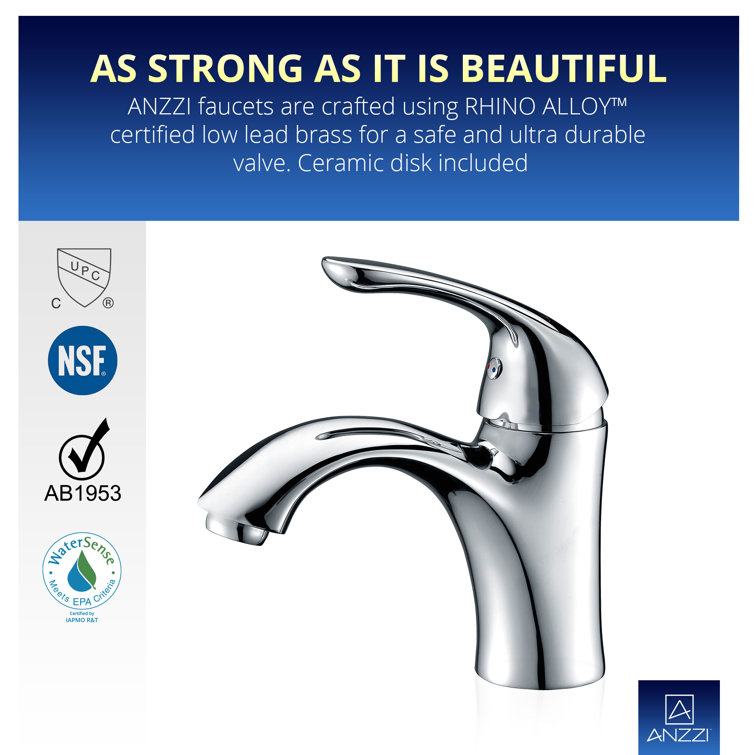 Clavier Polished Chrome Single-Handle Mid-Arc Bathroom Faucet