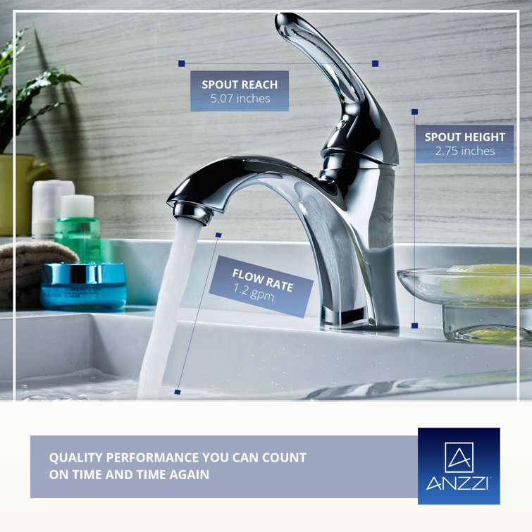 Clavier Polished Chrome Single-Handle Mid-Arc Bathroom Faucet