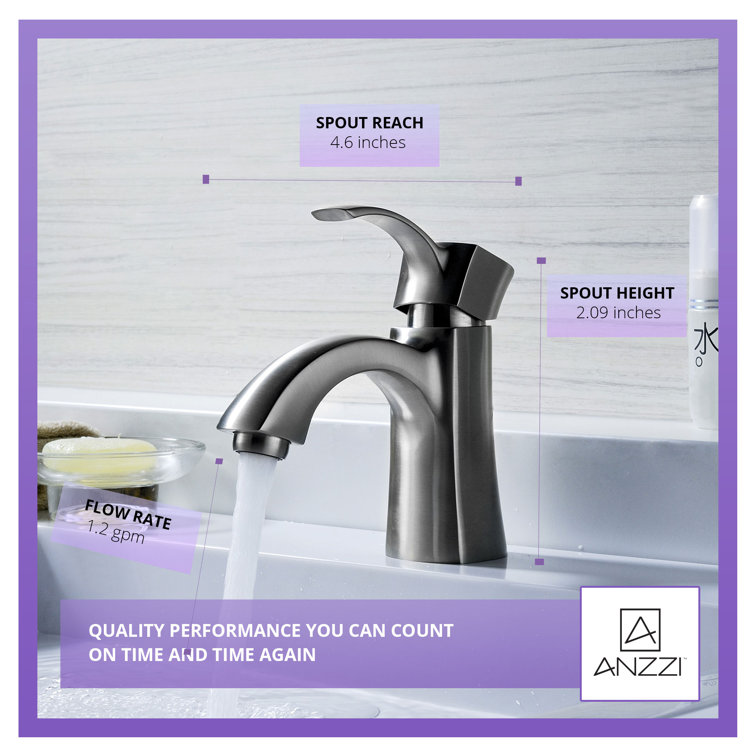 Brushed Nickel Single-Handle Bathroom Faucet with Drain Assembly