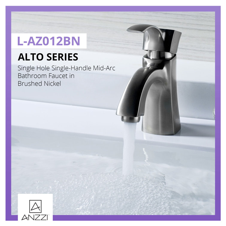 Brushed Nickel Single-Handle Bathroom Faucet with Drain Assembly
