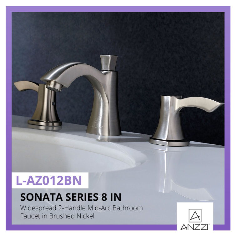Sonata Traditional Brushed Nickel 2-Handle Mid-Arc Bathroom Faucet