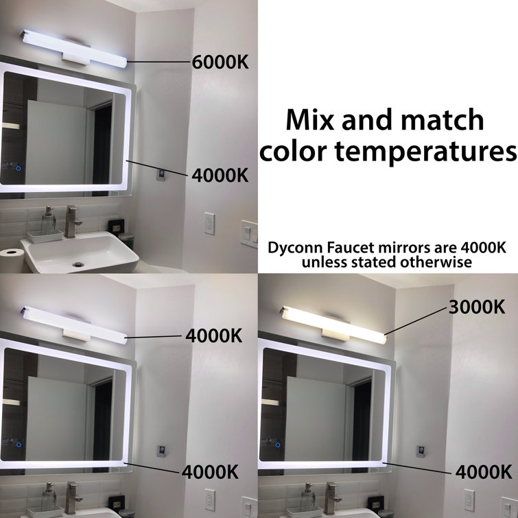 Luxury Crystal 48"x36" Frameless LED Bathroom Vanity Mirror