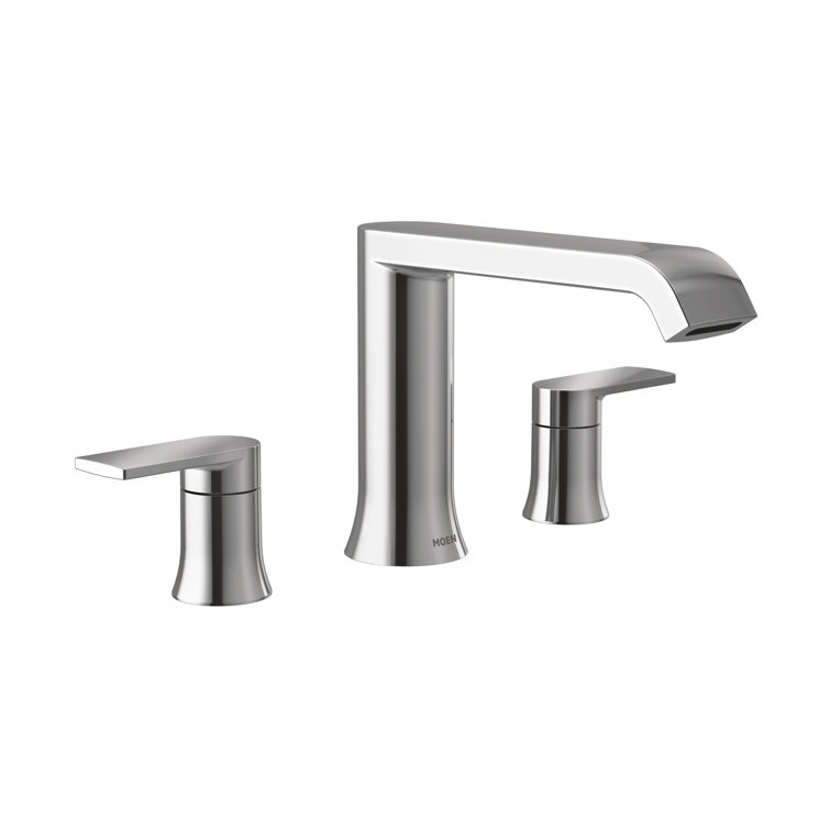 Sleek Genta LX 7" Polished Nickel Widespread Bathroom Faucet