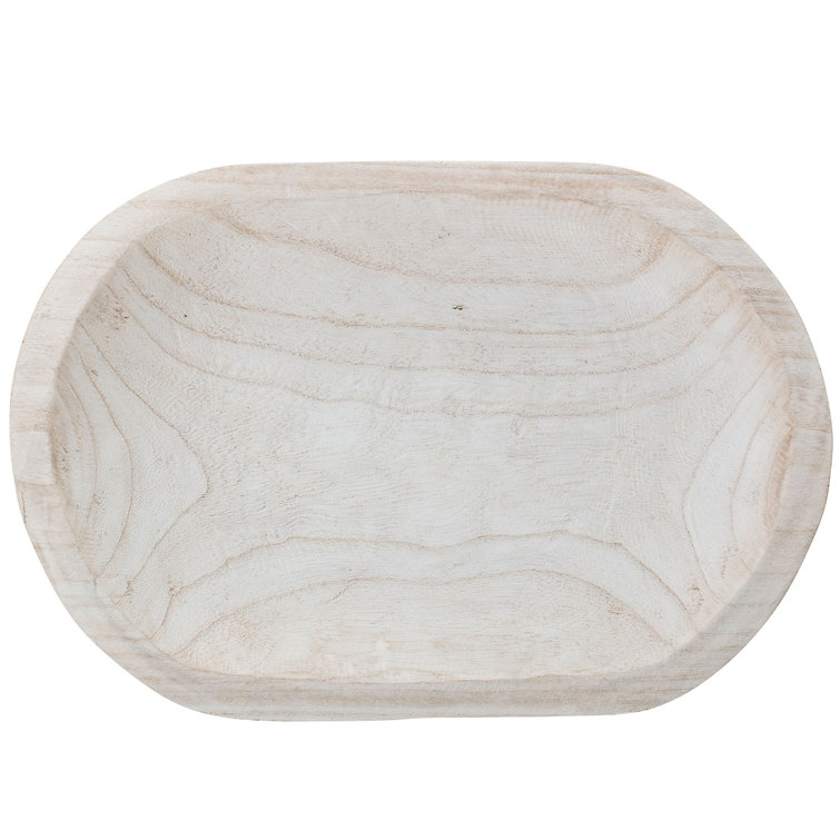 Ismenia Oval Light Brown Handcrafted Wood Decorative Bowl