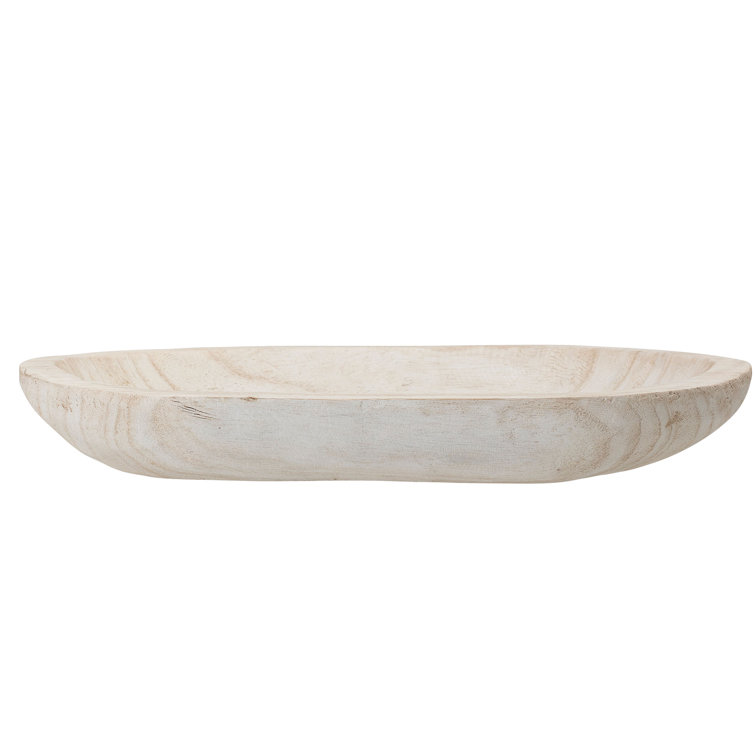 Ismenia Oval Light Brown Handcrafted Wood Decorative Bowl